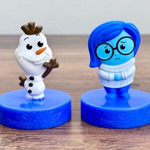 DISNEYLAND 70TH McDonald's Happy Meal Toys SADNESS & OLAF Snowman #04 Figures 2